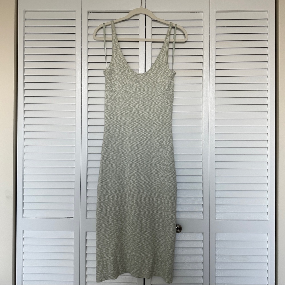 A&F Green Mixed Knit Midi Dress